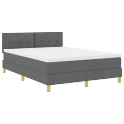 Vidaxl LED Box Spring Postelja Temno siva 160 x 200 cm blago