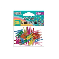S-cool Ukrasne štipaljke Art&Craft, 30 komada, Šarene