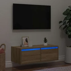TV ormarić s LED svjetlima boja hrasta sonome 75x35,5x25 cm