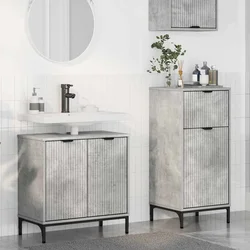 Set namještaja za kupaonicu s ladicama 2 pcs Betonski sivi