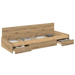Krevetna konstrukcija s ladicama Umjetnički hrast 75 x 190 cm