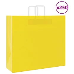 Papirnate vrećice 250 kom s ručkama žute 54x15x49 cm