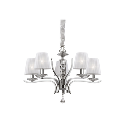 Ideal Lux - Luster na lancu PEGASO 5xE14/28W/230V prečnik 72 cm sjajni hrom