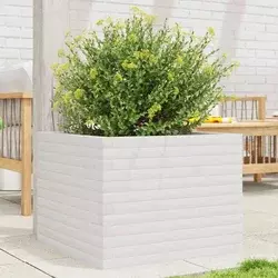 Vrtna sadilica bijela 60x60x45,5 cm od masivne borovine