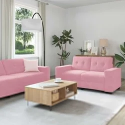 Set sofe 3 pcs Ružičasta 221 x 80 x 80 cm Baršun