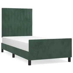 Vidaxl Posteljni okvir brez vzmetnice temno zelen 100x200 cm žamet