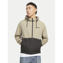 JACK & JONES Prehodna jakna JJERush  svetlo rjava / črna