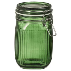 VINTERFINT Tegla s poklopcem, staklo zelena, 1 l
