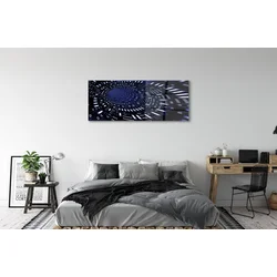tulup.si Steklena slika Modra tunel 3d 140x70 cm 4 obešalnika