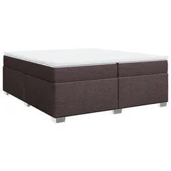 Vidaxl Box spring postelja z vzmetnico temno rjav 200x200 cm blago