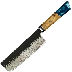 Damaskovski kuhinjski nož AI-37595 - Nakiri / Tamno plava KP37595