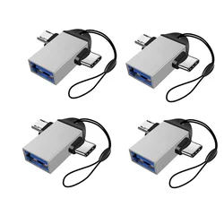 INF 2-v-1 OTG adapter 4-pack — USB-C in Micro USB na USB 3.0 za Android Silver, (5000276741)