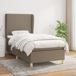 vidaXL Box spring postelja z vzmetnico taupe 90x200 cm blago