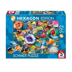 Schmidt - Puzzle Izdaja Hexagon: Mešanica dragih kamnov - 600 kosov