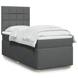 vidaXL Box spring postelja z vzmetnico temno siva 80x200 cm blago