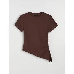 Sinsay - Bluza sa ukrasnim nabiranjem - tamno braon