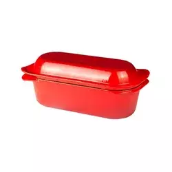 Bread tray with lid, cast iron, 28 x 12 cm, Red – LAVA