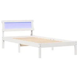 Vidaxl Konstrukcija postelje Bela 100 x 200 cm Masivno borovo les
