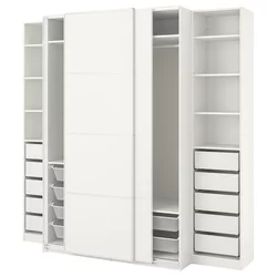 PAX / MEHAMN Garderober, bela/dvostrano bela, 250x66x236 cm