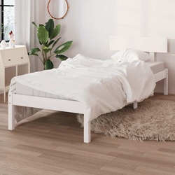 Vidaxl Posteljni okvir bel iz trdne borovine 90x200 cm