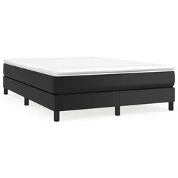 Vidaxl Box spring postelja z vzmetnico črn 140x200 cm umetno usnje