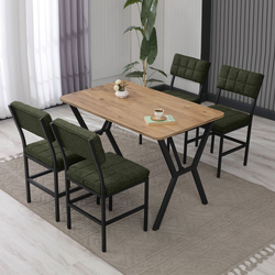 Hanah Home Trpezarijski sto i stolice Dubai, Zeleno-krem
