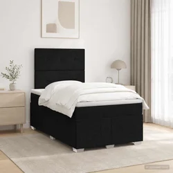 vidaXL Postelja boxspring z vzmetnico Črna 120 x 190 cm Blago