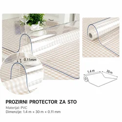 KMT PVC Stolnjak, 30 m, Providna