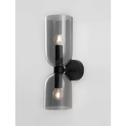 PALMER ZIDNA LAMPA E14 /IP20/CRNA & SMOKY