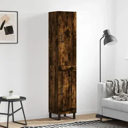 Visoka komoda dimljeni hrast 34,5x34x180cm konstruiranog drva