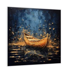 Canvas Slika na platnu Brod na pučini 3, 40x40 cm, Sa ramom, Bela