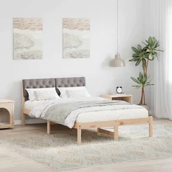 vidaXL Kovinska posteljna konstrukcija Rjava in taupe 120 x 200 cm