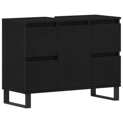 Kupaonski ormar Crni hrast 80 x 33 x 60 cm Konstruirano drvo