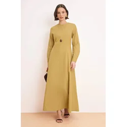 Trendyol Modest Ženska haljina Tctss26Eb00109, Žuta