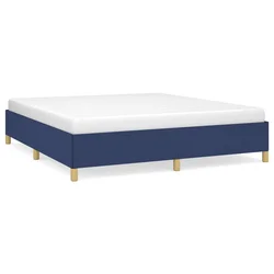 Vidaxl Posteljni okvir z vzmetmi moder 180x200 cm blago