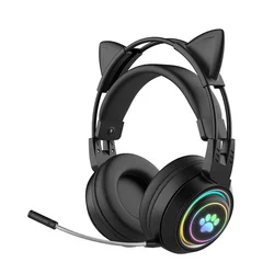 Cat ear gaming slušalice bluetooth sy-t25 crna