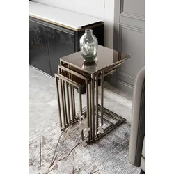 Hanah Home Mira set stolića (umetnuti), antik/bronzana (3 kom)