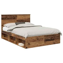 Vidaxl Konstrukcija postelje Star les 140 x 190 cm Masivno borovo les