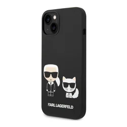 Maska Karl Lagerfeld and Choupette Liquid Silicone za iPhone 14 Plus, Crna