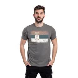 011Shop Muška majica kratkih rukava Zastava - distortion, Tamnosiva