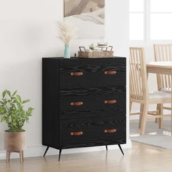 Komoda Crni Hrast 69,5 x 34 x 90 cm Konstrukcijsko drvo