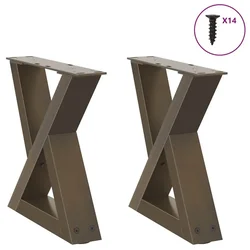 Noge za klub stolić 2 kom. Prirodni čelik 40 x (30-31,3) cm Čelik
