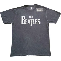 The Beatles Majica Drop T Logo Snow Wash Unisex Charcoal Grey S
