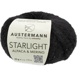 Austermann Starlight Alpaca & Merino 90362-8 Black Pletilna preja