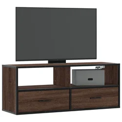TV ormarić boja hrasta 100x31x39,5 cm konstruirano drvo i metal