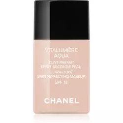 Chanel Vitalumiere Aqua make-up ultra light za sjajni izgled lica nijansa 10 Beige SPF 15 30 ml