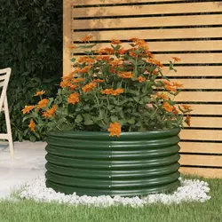 Vrtna sadilica od pocinčanog čelika 80x80x36 cm zelena