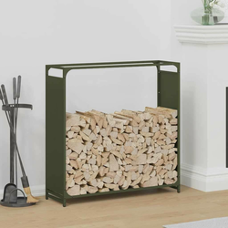 Stalak za drva za ogrjev Maslinasto zelena 90x28x90 cm