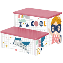 Kinder home dečiji ormarić, regal za igračke i knjige sa tablom za pisanje, kuća, drvo ( TF-6747 )