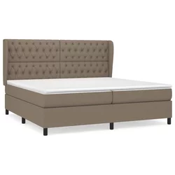 vidaXL Box spring postelja z vzmetnico taupe 200x200 cm blago, (20761060)